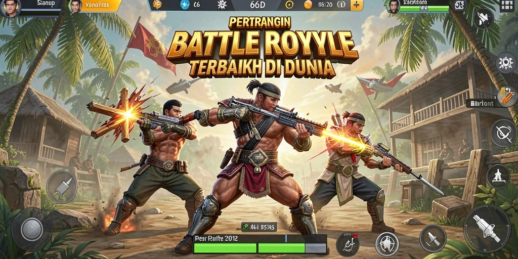 Screenshot gameplay 66D yang menampilkan aksi Battle Royale mendebarkan.