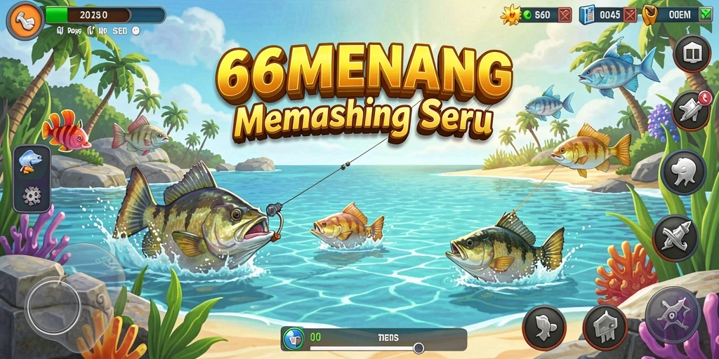 Screenshot gameplay <strong>66MENANG</strong> menampilkan pengalaman memancing yang mendebarkan.