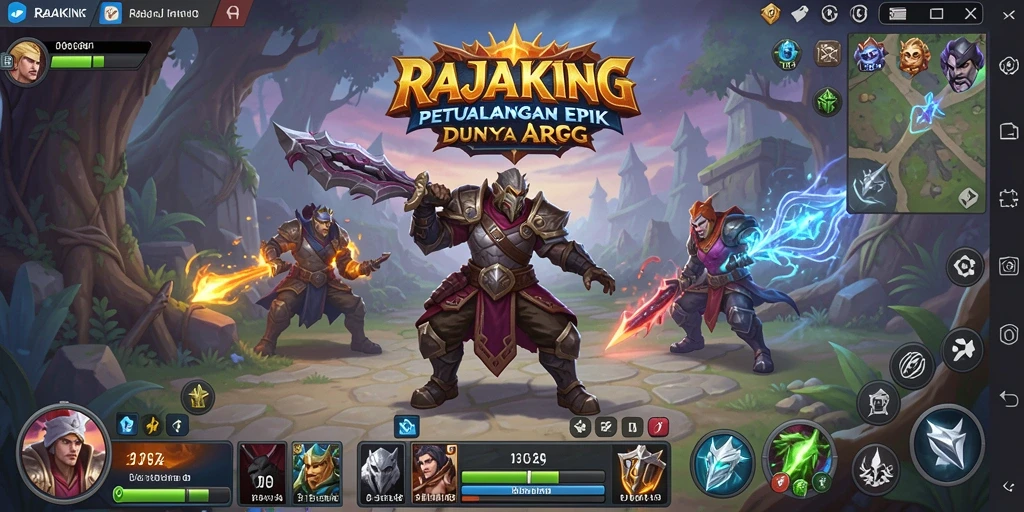 Tampilan gameplay seru dalam RAJAKING yang penuh aksi.