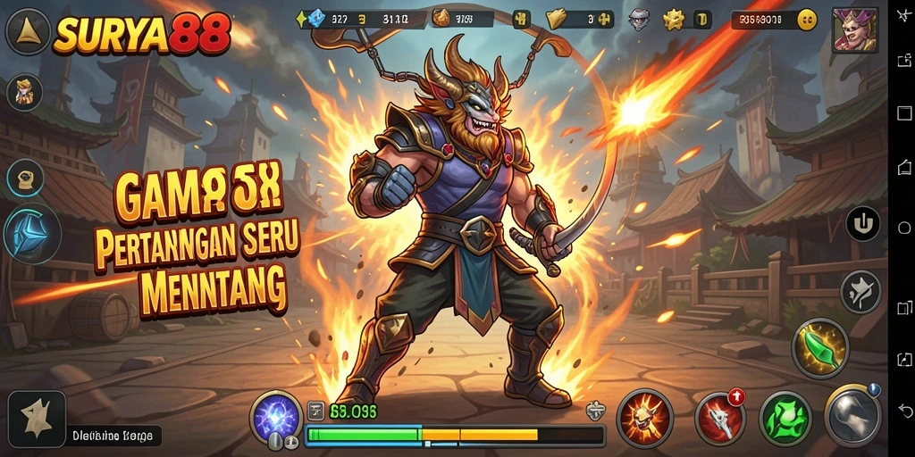 Tampilan gameplay Fighting yang mendebarkan di SURYA88.