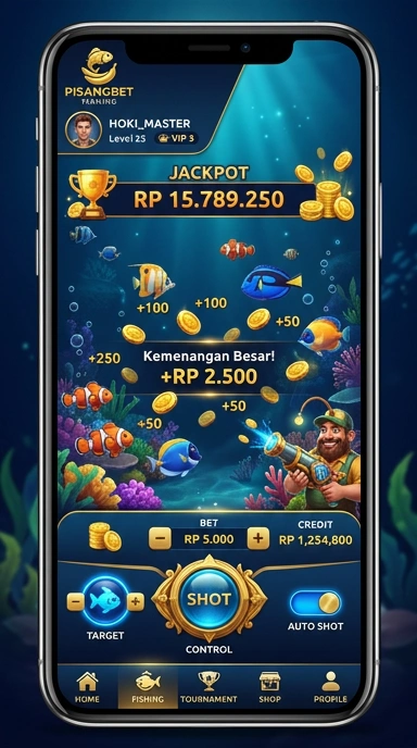 Tampilan utama aplikasi pisangbet yang menarik.